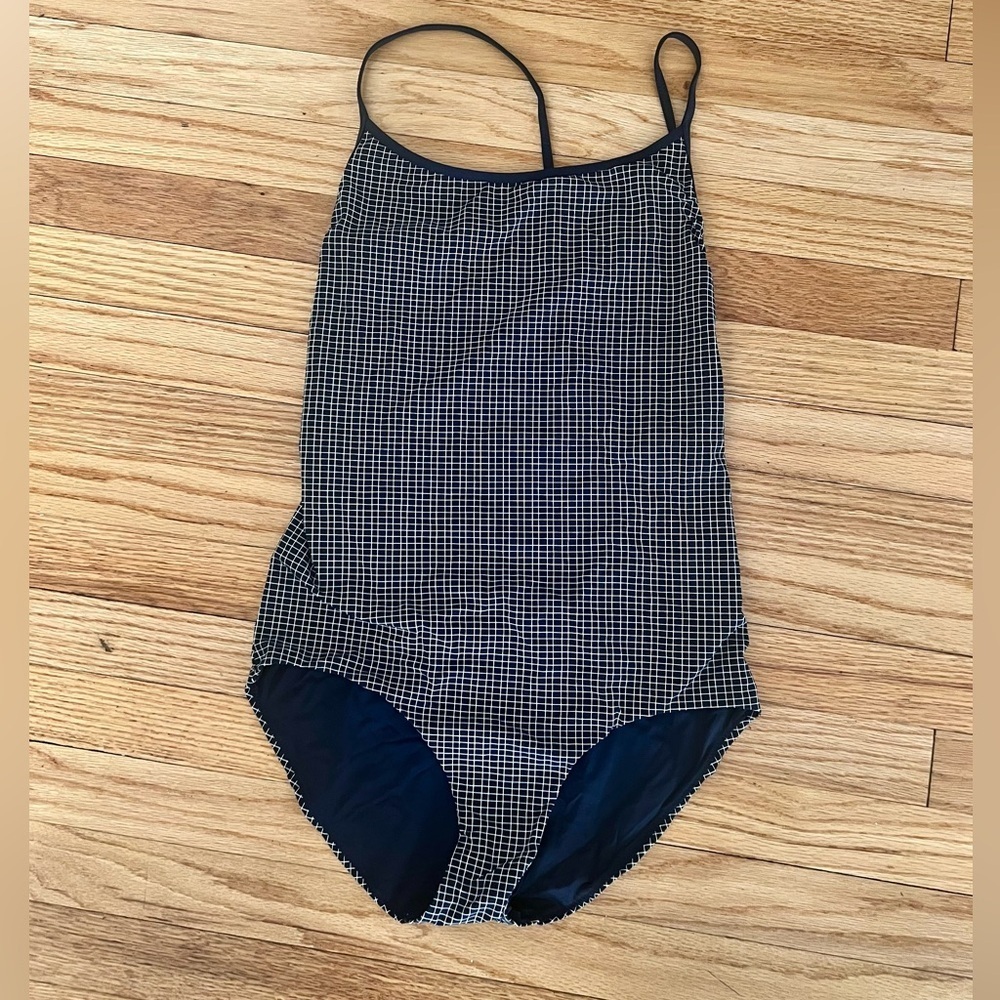 COS Black and White Checkered One Piece Swimsuit